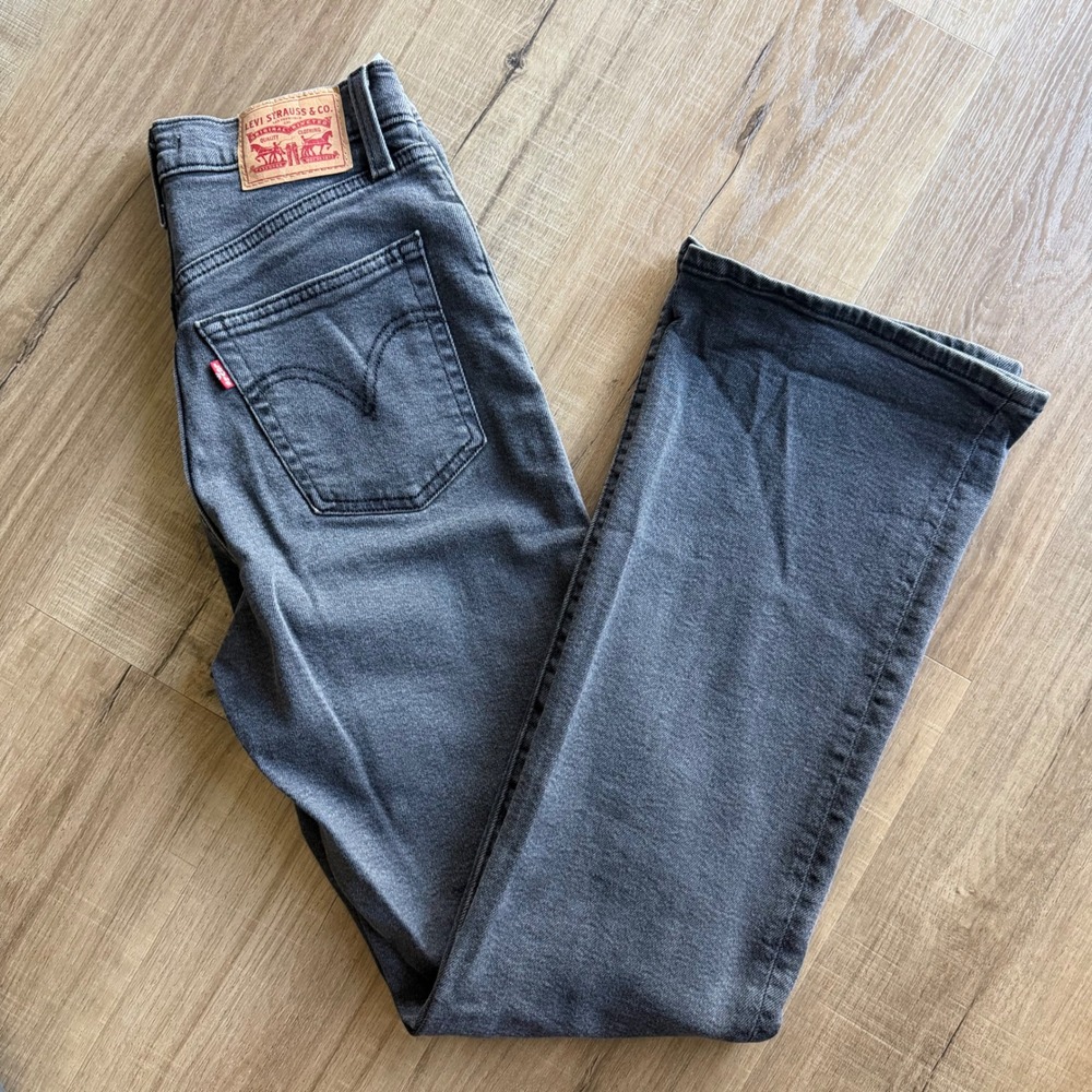 Levis Ribcage Bootcut Jeans Gray Ultra High Rise Button Fly 36934-0015 W28 L33 - Picture 9 of 9